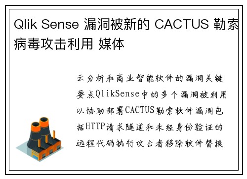 Qlik Sense 漏洞被新的 CACTUS 勒索病毒攻击利用 媒体
